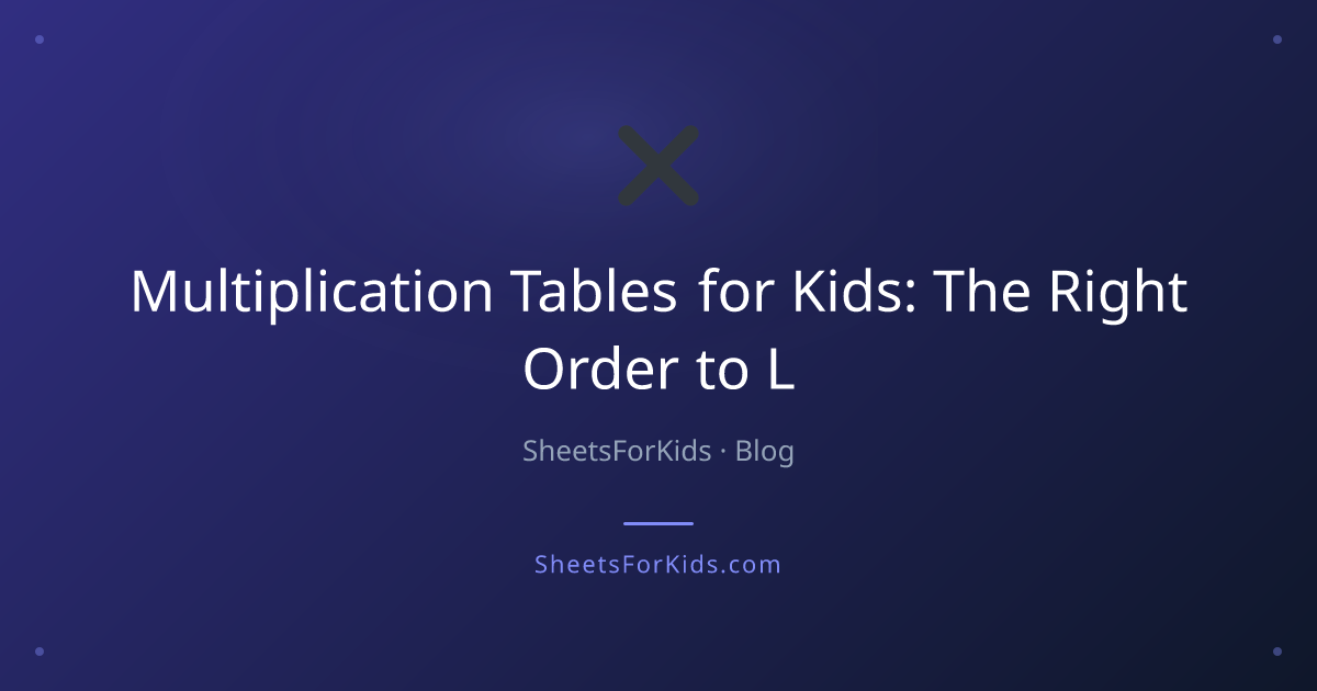 Multiplication Tables for Kids: The Right Order to Learn Them ...