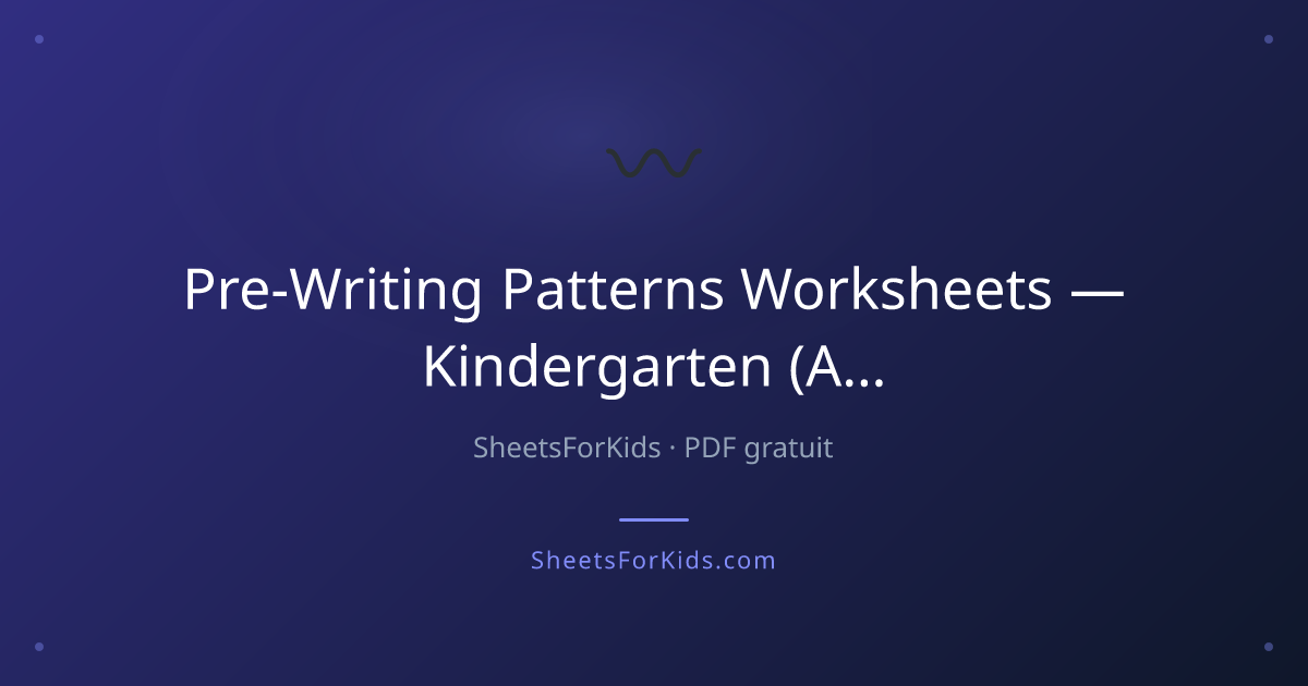 Pre-Writing Patterns Worksheets Kindergarten | SheetsForKids