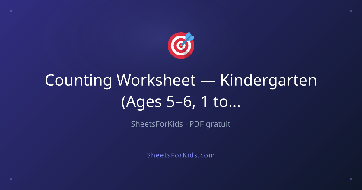 Counting Worksheets Kindergarten — Count to 20 | SheetsForKids
